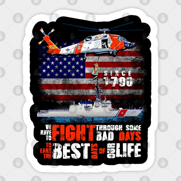 US Coast Guard Veteran T shirt Vintage Veteran Flag Sticker by aeroloversclothing